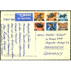 Luftpost Postkort fra Kenya til Tyskland - 10 - 4 - 69