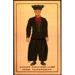 BW - Amager Kirkedragt ca. 1825 - Dansk Folkemuseum - Alfred Jocobsen 58 - Ubrugt