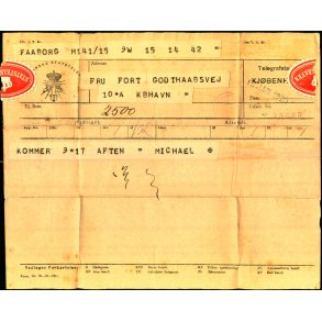 telegram - Danske Statstelegraf - Faaborg 1926 - K�benhavn