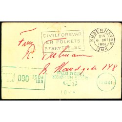 Efterporto - Ufrankeret Sirbrev fra Kbenhavn 10 - Okt. - 1951  til  Kbh. 