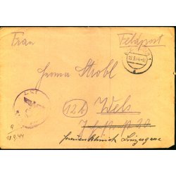 Tysk Feldpostbrev - Stempel ? - 19 - 9 - 44 - Feldpost No. ? - Til Wels
