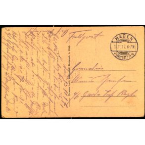 Feldpost - Hagen 13 - 11 - 17  - Til 4/6 Garta. - Billedside : Hoihensyburg