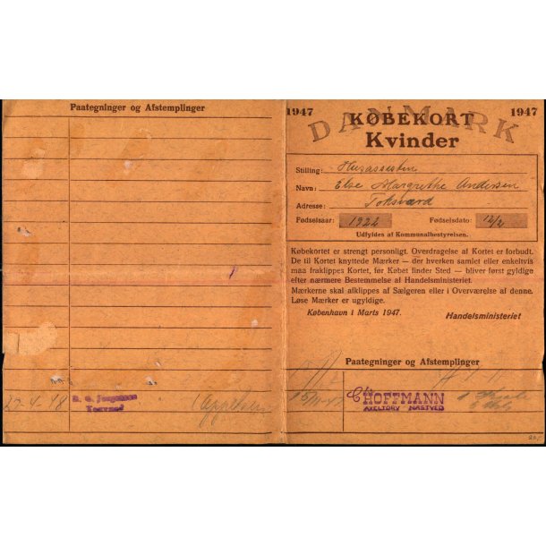 Kbekort - Kvinder med Ptegninger - 2 Verdenskrig