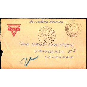 Efterkrigs Censurbrev - On active servise 8 - 10 - 46 - til Copenhag