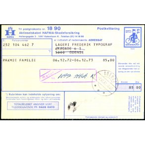 Postkvittering - Retur 21 - 12 - 72