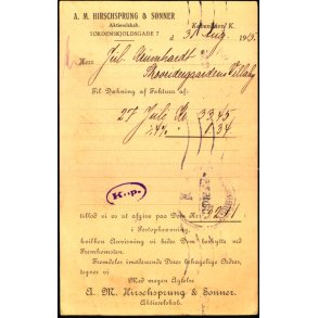 A.M. Hirschsprung & Snner - Kbh.K. - u/n - Brugt