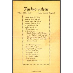 Fyrrekro- Valsen - Gilleje Bogtryk u/n - Ubrugt