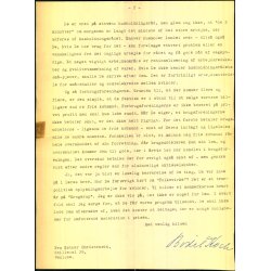 Autograf - Brev fra Kirkeminister Bodil Koch - (2 Sider)