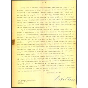 Autograf - Brev fra Kirkeminister Bodil Koch - (2 Sider)