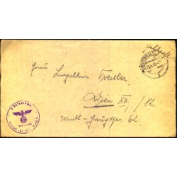 Tysk Feldpostbrev - Stempel ? 28 - 9 - 42 - Feldpost No. ? - Til Wien