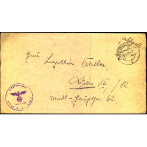 Tysk Feldpostbrev - Stempel ? 28 - 9 - 42 - Feldpost No. ? - Til Wien