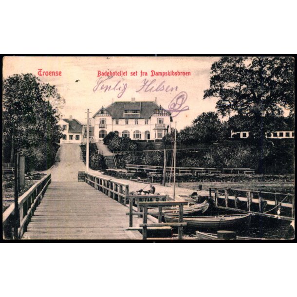 Troense -  Badehotellet set fra Dampskibsbroen - W.K.F. 1001 - Brugt