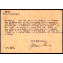 Aarhus Vrktjsmargasin - Perfin AV - u/n - Brugt.