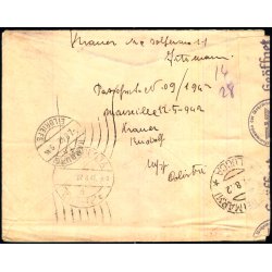 Rekomanderet - Censurbrev fra Italien  1 - 8 - 42 - Til Tyskland