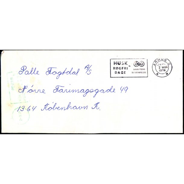 Efterporto - Ufrankeret Brev til Kbenhavn K.  - 2. Maj 1978