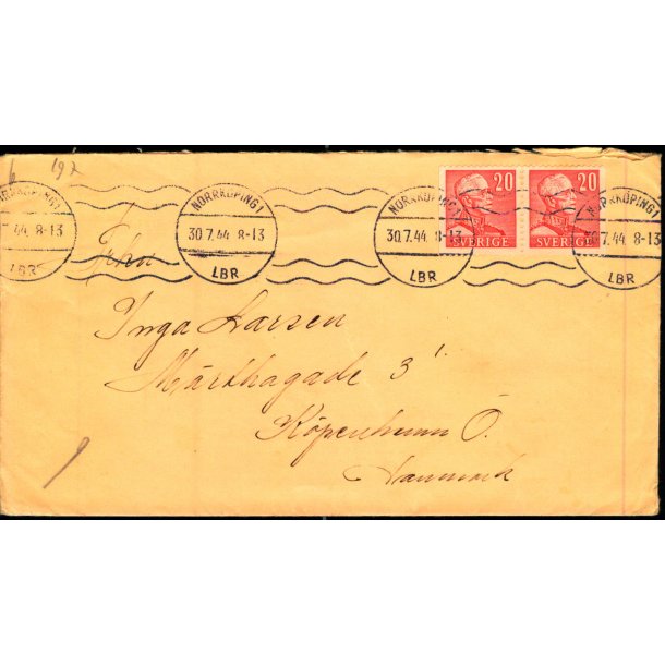 Censurbrev fra Sverige  30 - 7 - 44 - Til Kbenhavn 