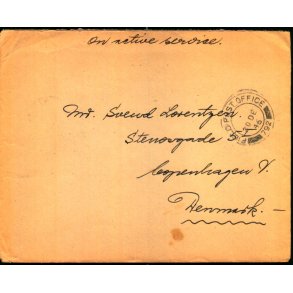 Efterkrigs Censurbrev - On active servise 20 - 12 - 46 - til Copenhagen