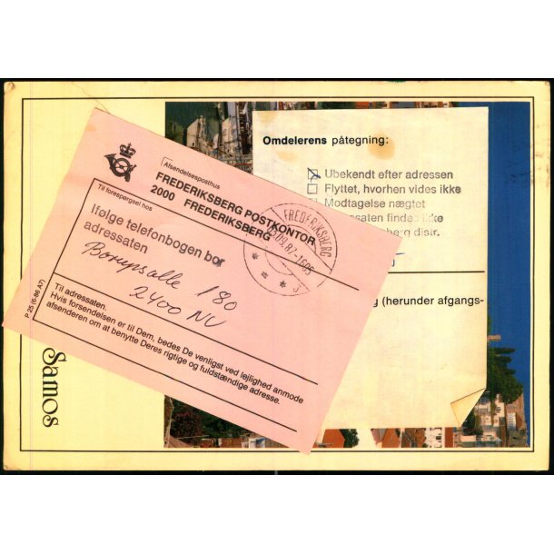 Postkort - Ubekendt - I flge telefonbog 2400 NV -  3 - 9 - 87 - Brugt