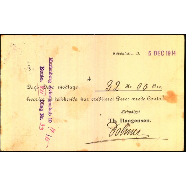 Th. Haagensen  - Kbh.S  - u/n - Brugt.