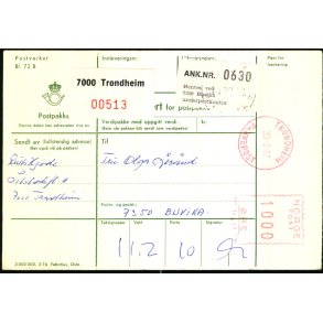Adressekort for Postpakke - Norge - 30 - 3 -77
