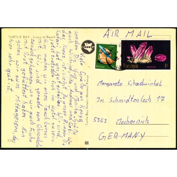 Luftpost Postkort fra Kenya til Tyskland - 4 - 9 - 81