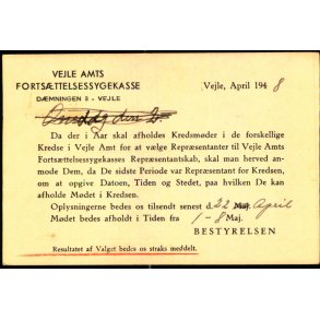 Vejle Amts Forts�ttelsessygekasse - Helsagskort u/n