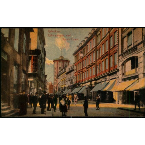 K�benhavn - K�bmangergade med Rundetaarn - K. 675 - Brugt - Har v�ret kl�bet op !