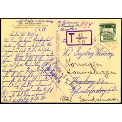 Efterporto - Postkort fra Tyskland til Norge - 8-7-69