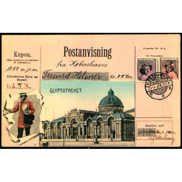 Glyptoteket - Postanvisning - Alex Vincent 4045 - Ubrugt