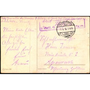 Feldpost - K.D. Feldpoststation   19 -4 -16 - Til Apenrade - Billedside :  Blomster