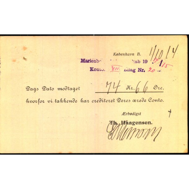 Th. Haagensen  - Kbh.S  - u/n - Brugt.