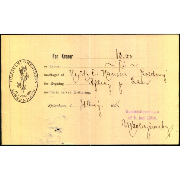 Handelsforeningen af. 5Juni 1864 - K�benhavn K - 1898