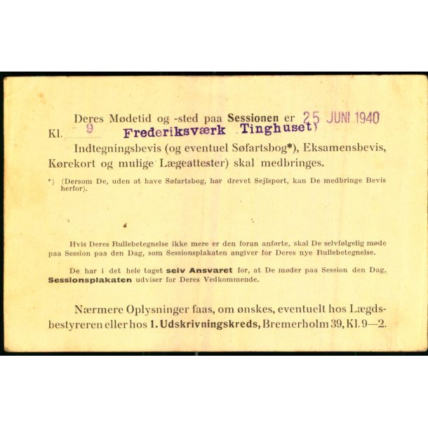 M�detid paa Session 25  juni 1940 - u/n - Brugt