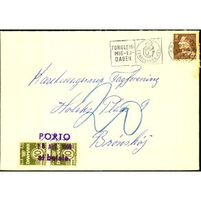 Efterporto - Brev fra Kbenhavn  17 - 8 - 1969 - Efterporto 20 re