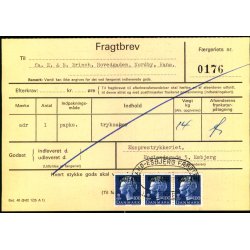 Fragtbrev - 3x 100 re M  Prov. - Fra Esbjerg til Fan ? - ?