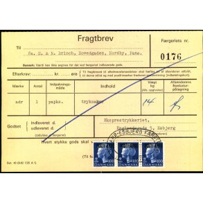 Fragtbrev - 3x 100 re M  Prov. - Fra Esbjerg til Fan ? - ?