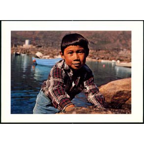 Grnlandsk Dreng - Kartonkort u/n - Ubrugt