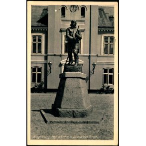 Ringk�bing - Mylius Eriksens Statue paa Torvet -  Kiosken 78422 - Brugt