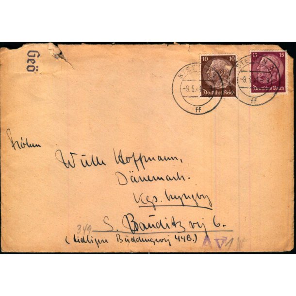Censurbrev fra Tyskland -  9 - 5 - 41 - Til Danmark