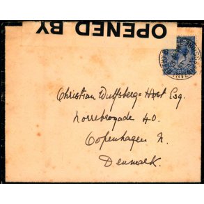 Srge og Censurbrev fra England.  31 - 8 - 16 - Til Kbenhavn
