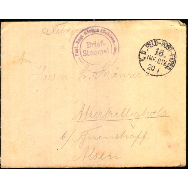 K.D. Feldpost - Til Alsen - Med indhold !