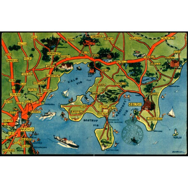 Aros Monumentalkort 1 - Forlaget Aros u/n - Ubrugt - Svagt hj�rne !