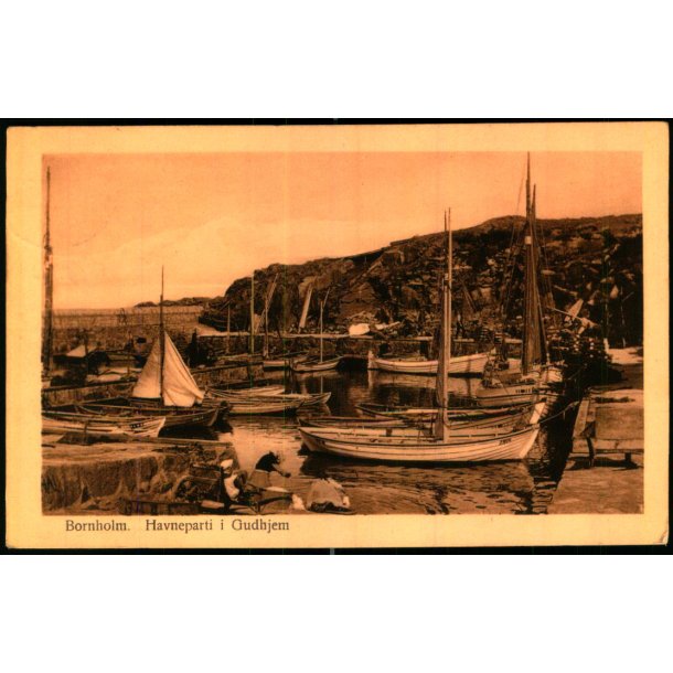 Bornholm - Havneparti i Gudhjem  - Colbergs Bogh. u/n - Brugt