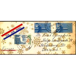 Luftpost Brev fra U.S.A. til Danmark - 20 - 12 - 1957