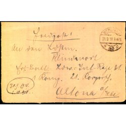 Feldpost - 29 - 9 - 18 - Til Altona