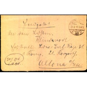 Feldpost - 29 - 9 - 18 - Til Altona
