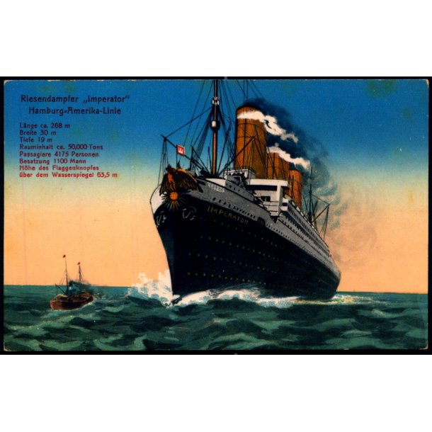 Riesendampfer "IMPERATOR" - Hamburg Amerika Linie - K.W.H. u/n - Ubrugt
