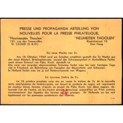 Rekomaderet - Censurpostkort fra Holland  22- 10 - 43 - Til Danmark