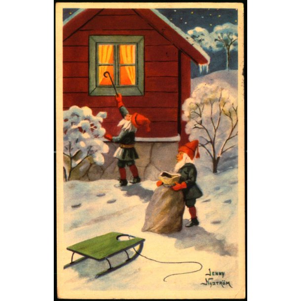 Jenny Nystrm - God Jul - Sagokonst 4523/2 - Brugt - Lidt slvfisk bag !