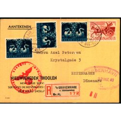 Rekomaderet - Censurpostkort fra Holland  22- 10 - 43 - Til Danmark